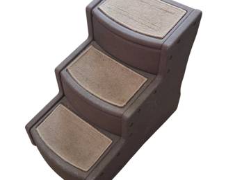Lot #B41 - PetSafe Mod Mega Steps Brown Plastic Pet Stair with Carpeted Tread Pads