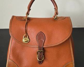 Lot #B53 - Dooney & Bourke Vintage Pebbled Leather Handbag with Solid Brass Hardware