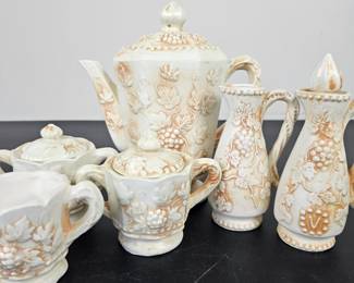 Lot #B10 - Vintage Grapevine Pattern Tea/Coffee Set - Iconic Ceramic Collection