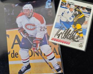 Lot #B77 - Signed Eric Weinrich Montreal Canadiens Hockey Card with Autograph Signed Kip Miller Nordiques Card