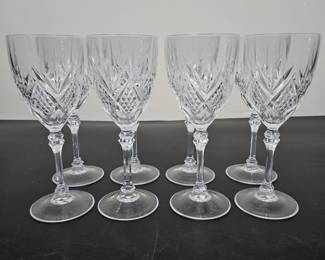 Lot #B157 - Vintage Lead Crystal Wine Glasses Set