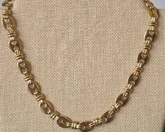 Lot #B51 - Vintage Erwin Pearl Gold Tone Link Necklace Adjustable Chain Jewelry