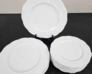 Lot #B6 - Royal Albert Bone China White Dinner and Salad Plate Set England 