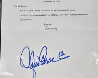Lot #B72 - Signed Letter from Leon Czikowsky with Autograph of CJ Parrish #13 - Unique Collectible