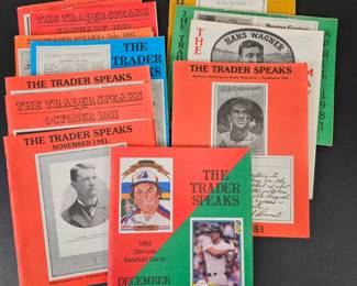 Lot #B74 - Vintage The Trader Speaks Sports Memorabilia Magazines 1981 Complete Year Rare Collectible