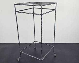 Lot #B3 - Industrial Style Vintage Metal Wire Frame Plant Stand Table 