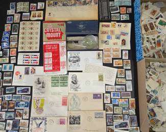 Lot #B60 - Vintage US & Canadian Collectible Postage Stamp Lot with First Day Covers and Crystal Mount Stamp Mounts