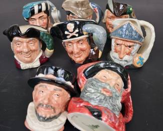 Lot #B148 - Royal Doulton Character Jugs Collection Toby Mugs - Falstaff, Don Quixote, Long John Silver, Robin Hood & More