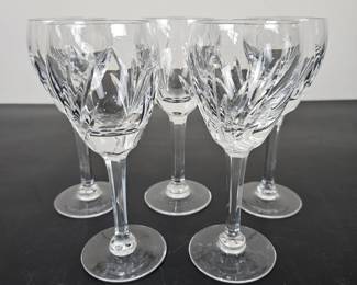 Lot #B136 - Elegant Waterford Crystal Provence Wine Glasses with Signature Cut Pattern