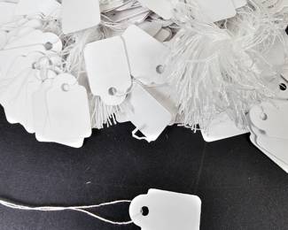 Lot #B104 - Uline S-8573 Merch Tags with String for Retail and Inventory Labeling