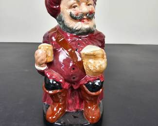 Lot #B150 - Vintage Ceramic Royal Doulton Toby Jug Falstaff Pitcher with Detailed Red and Black Coat and Mug
