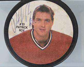 Lot #B68 - Signed Patrick Roy Hockey Puck Collector's Memorabilia
