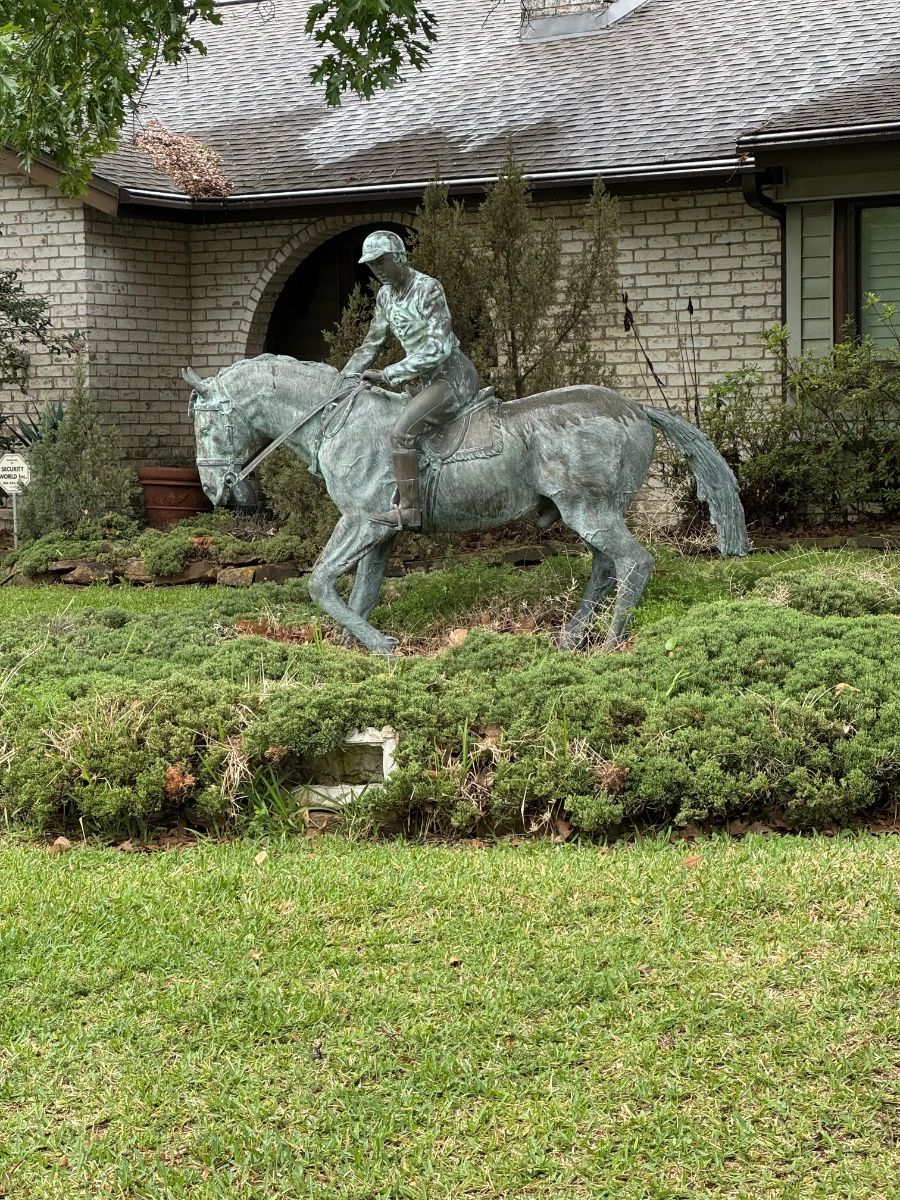 2/3 lifesize bronze group jockey & horse