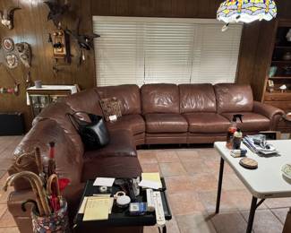 Natuzzi leather sofa - another view