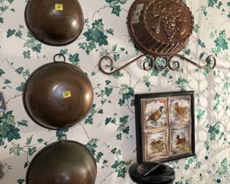 Selection of vintage copper items to be sold