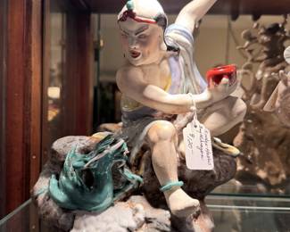 Decorated porcelain Figure with Serpent