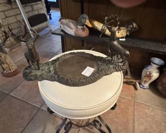 Brz. base for a center bowl or art piece