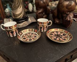 royal crown derby cappochino cups & saucers