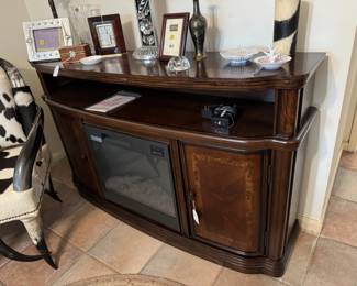 Console with electric fireplace