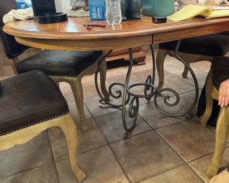 Kinkaid rustic oak & wrought iron dining suite 5 pc.