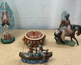 Native American Figures  Bowl