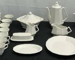 White Dover Ironstone Dinnerware Set
