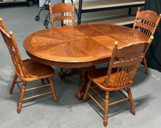 Classic Wood Dining Table  Chair Set