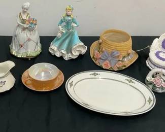 Lady Figurines, Tea Cups  More