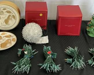 Christmas Plates, Lighted Spheres, Lights  Tree