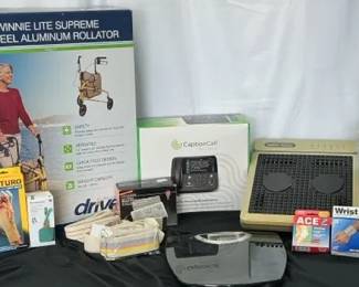 Rollator Walker, Massager, Caption Call Phone  More