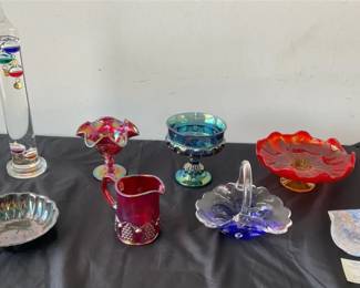 Carnival Glass, Galileo Thermometer  Handmade Glass
