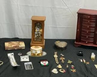 Jewelry Boxes, Watches, Brooches  More