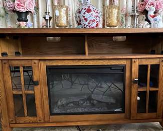 Media stand with electric fireplace