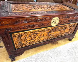 Gorgeous oriental carved chest
