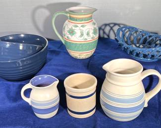 Three Pfaltzgraff pitchers