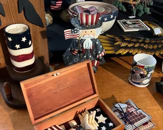 Red, white and blue pieces