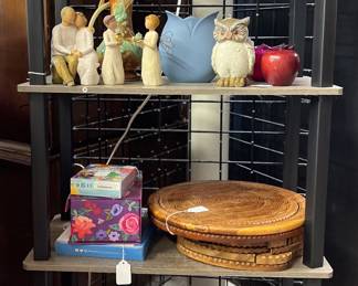 Four shelf stand, Willow Tree figurines