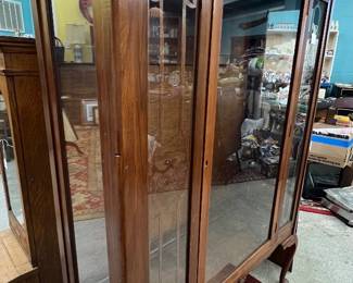 Vintage glass front curio cabinet 