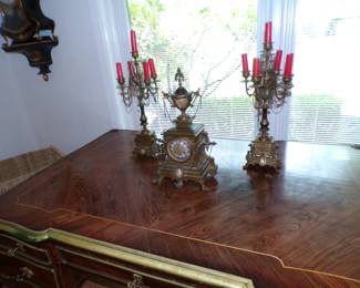 Another View of 19th Century Louis XV Clock and Candelabras
