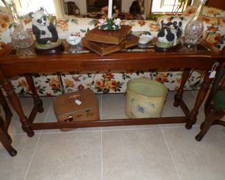 Closer View of Sofa Table and Misc Items