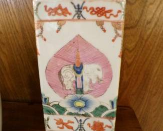 Second of Two 19th Century Chinese Cong Vase