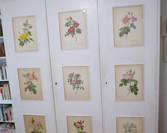 Antique Armoire and 9 Redoute' Etchings - Etchings by Victor