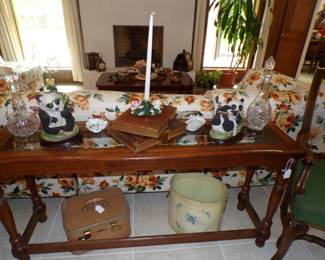 Sofa Table and Misc on and Under Table