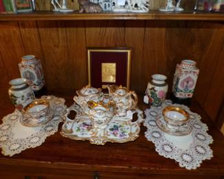 Beautiful Antique Porcelain Tea Set - Has Meissen Look But Not Marked
