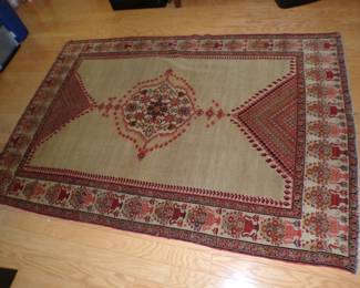 Handmade 19th Century 54" X73" Persian Wool Rug