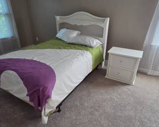 Side table has interchangeable faces!  FULL bed