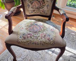 Antique Victorian Chair with Needlepoint