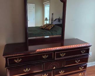 Bassett Long Dresser with Mirror