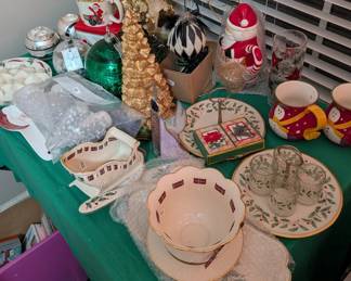 Lenox holiday china items and more.