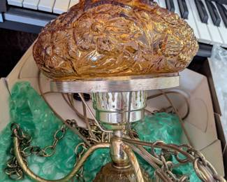 Fenton Amber Glass hanging lamp